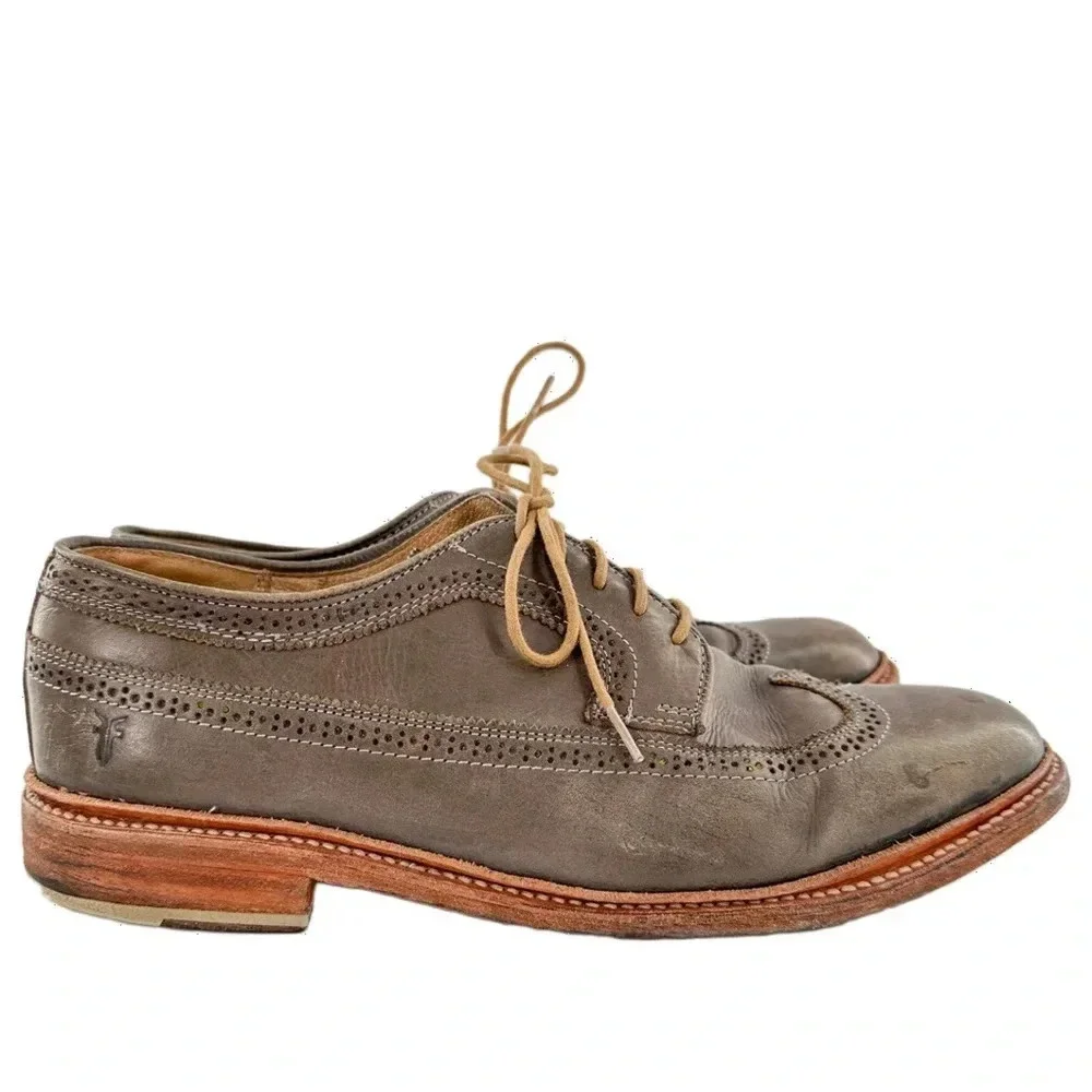 Frye mens derby shoes size 11.5 D taupe brown leather vintage collection